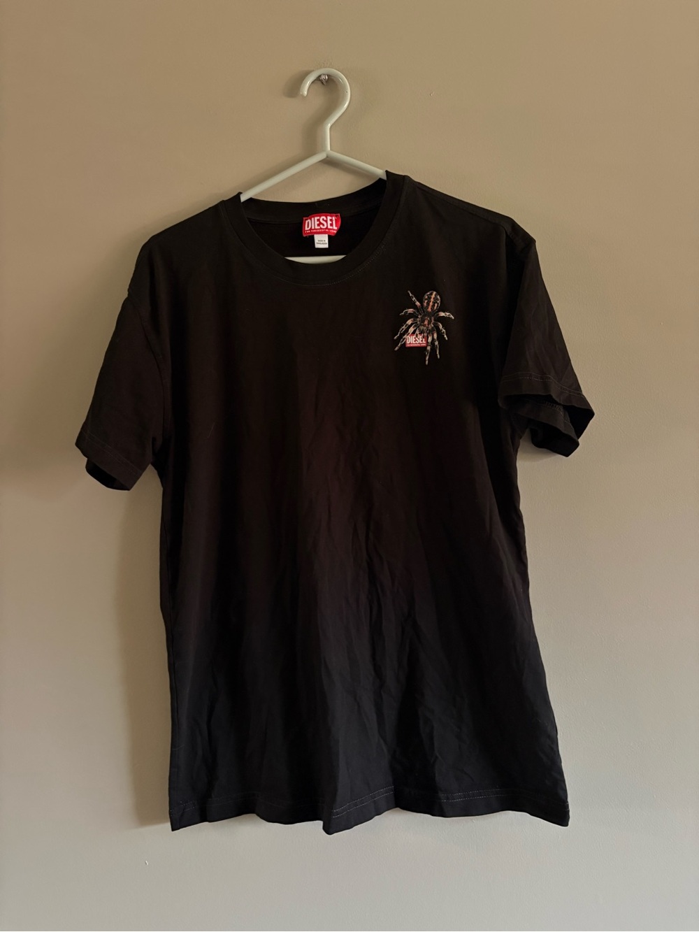 Diesel Black Short-Sleeve Tee with Palm Chest Graphic
